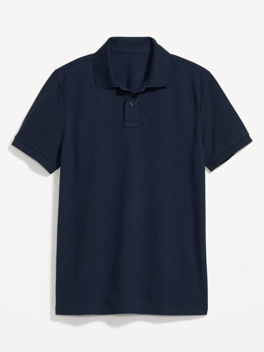 Navy Blue Slim Fit Polo T-Shirt For Men
