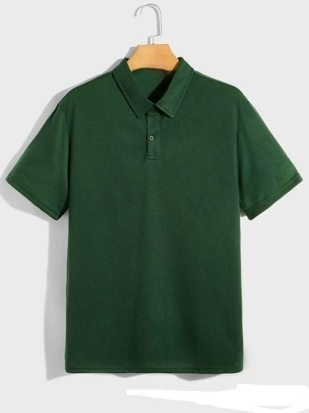 Dark Green Slim Fit Polo T-Shirt For Men