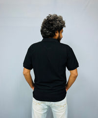 Black Slim Fit Polo T-Shirt For Men