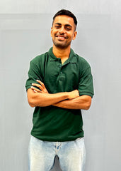 Dark Green Slim Fit Polo T-Shirt For Men