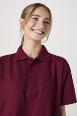 Regular Fit Polo Maroon T - Shirt for Women