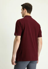 Maroon Slim Fit Polo T-Shirt For Men