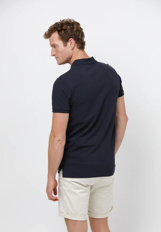 Navy Blue Slim Fit Polo T-Shirt For Men